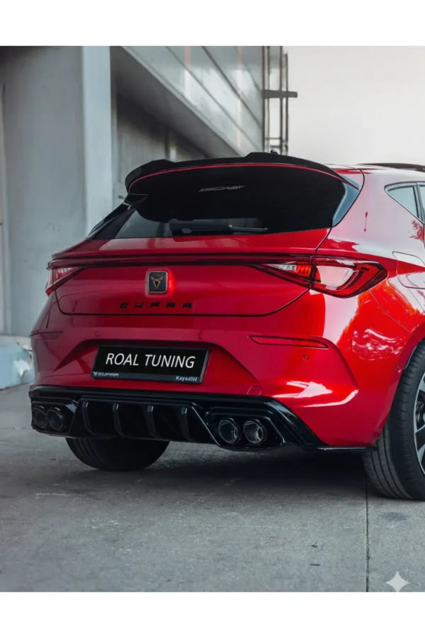 Cupra Leon (2020-2024) Uyumlu Full Set Body Kit – Piano Black (Parlak Siyah) | Ön Lip + Flap Seti + Arka Difüzör + Yan Marşpiyel + Spoiler